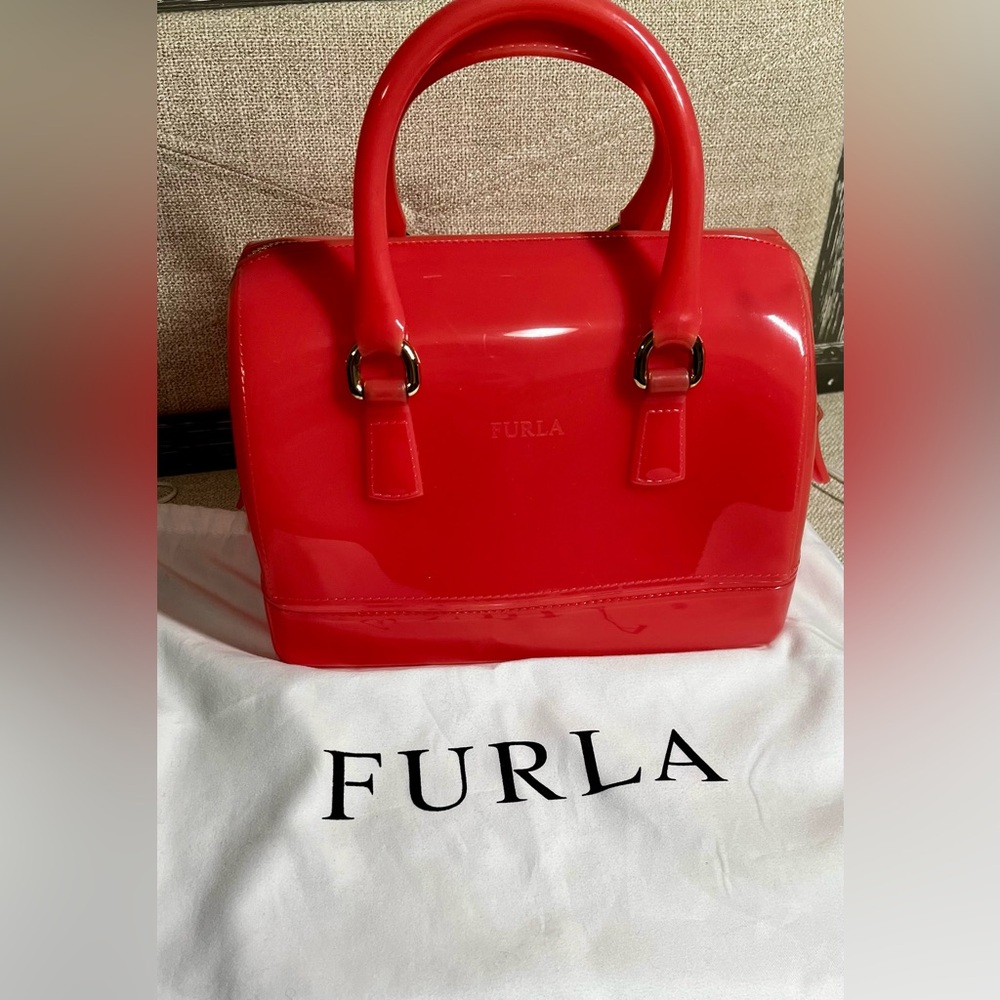 Furla Red Jelly Satchel